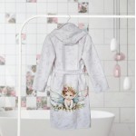 Детски халат с качулка Angel DF печат - XL