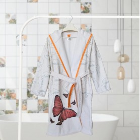 Детски халат с качулка  Butterly fairy DF печат - XL