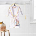 Детски халат с качулка Owl rainbow DF печат - S