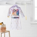 Детски халат с качулка Owl rainbow DF печат - S