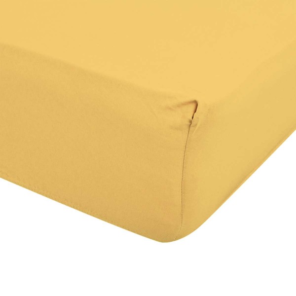 Чаршаф с Ластик 180/200 - 100% Памук Ранфорс - Yellow
