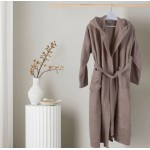 Пухкав памучен халат с качулка Aquanova Beige L