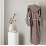 Пухкав памучен халат с качулка Aquanova Beige L