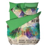 Двулицево Спално Бельо за Голяма Спалня - 100% Ранфорс Памук - Paper City