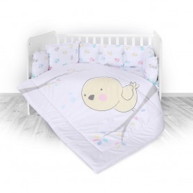 Бебешки комплект спално бельо с обиколник Chicks 60x120 см – детски дизайн