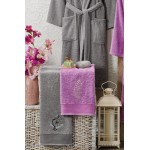 Комплект 2 бр халати и 2 бр кърпи Gray and Purple Комплект 2 бр халати и 2 бр кърпи Gray and Purple