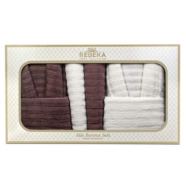Подаръчен комплект от халати и хавлиени кърпи White&Brown Подаръчен комплект от халати и хавлиени кърпи White&Brown