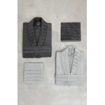 Луксозен комплект 2 халата и 2 кърпи Susan Anthracite&Light Gray