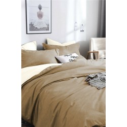 Памучно спално бельо с две лица Brown and Beige