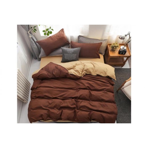 Комфортен спaлен комплект с олекотена завивка - Brown and Beige