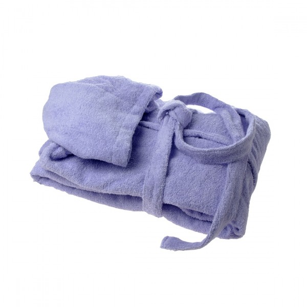 Памучен халат с качулка 450 гр./кв.м. - Lilac 
