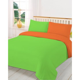 Олекотена завивка с две лица - 100% Микрофибър - Green&Orange