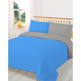 Олекотена завивка с две лица - 100% Микрофибър - Blue&Gray