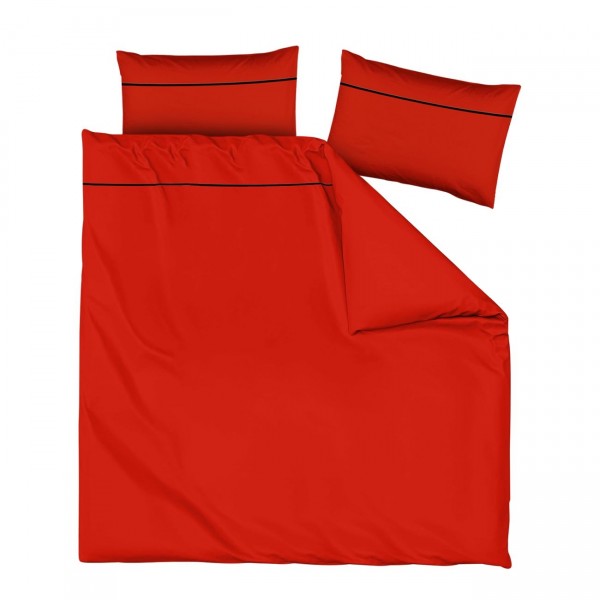 Двоен комплект спално бельо Scarlet Red 100% Памучен сатен