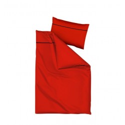 Единичен комплект спално бельо Scarlet Red 100% Памучен сатен