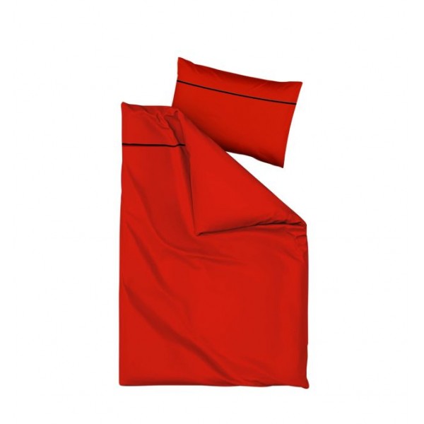 Единичен комплект спално бельо Scarlet Red 100% Памучен сатен
