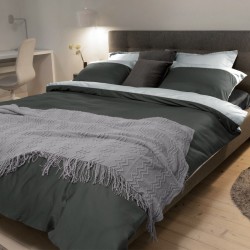 Двоен комплект спално бельо Dark Gray 100% Памучен сатен