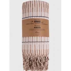 Покривало за легло с ресни Dilios 220/230 Brown&Ecru