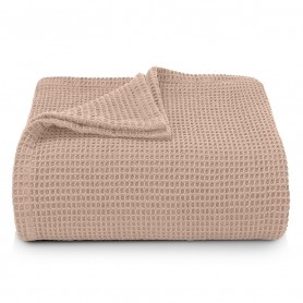 Пухкаво шалте на вафлички от памук 160/230 - Beige 