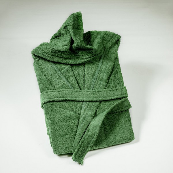 Плътен халат с качулка - 100% Памук - Green Плътен халат с качулка - 100% Памук - Green