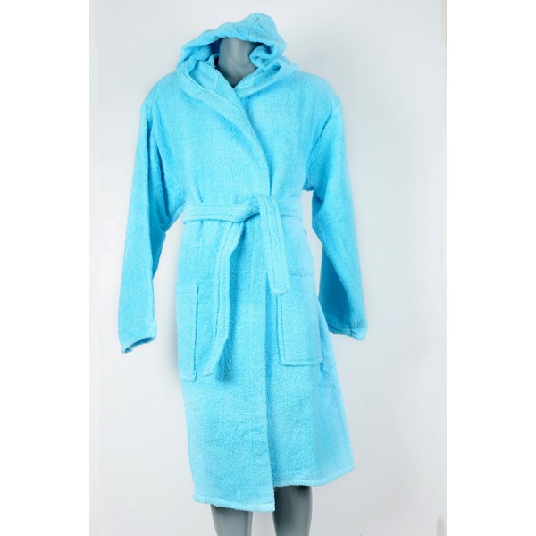 Хавлиен халат с качулка - Luxury Series - Solid Cornflower Blue Хавлиен халат с качулка - Luxury Series - Solid Cornflower Blue