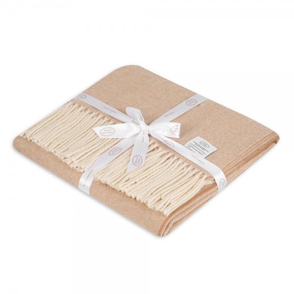 Одеяло от 100% Монголска Мериносова Вълна Делукс 140/190 Camel Beige