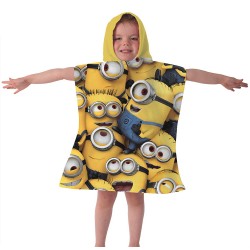 Детско пончо - 100% Микрофибър - Minions