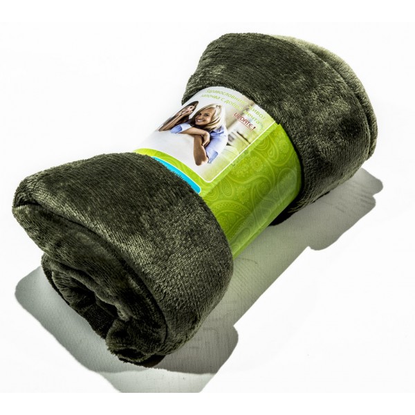 Пухкаво поларено одеяло - 100% Микрофибър - Dark Green