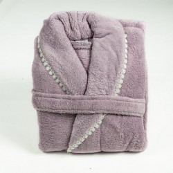 Дамски домашен халат с бродерия Lilac Lux
