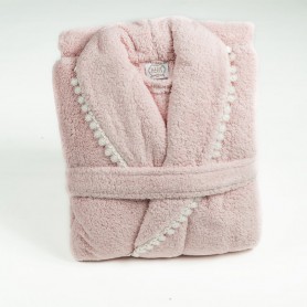 Дамски домашен халат с бродерия Pink Lux