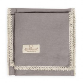 Луксозно одеяло Baby от лен с дантела 75/100 Soft Grey