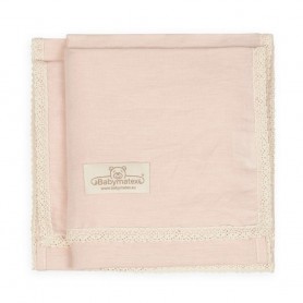 Луксозно одеяло Baby от лен с дантела 75/100 Dusty Pink