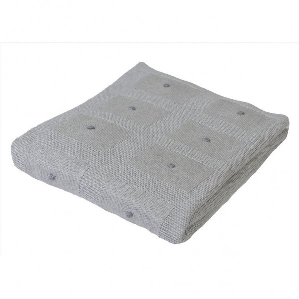 Ултра меко одеяло за бебе от бамбук 80/100 - Squares Gray