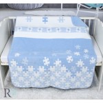 Двулицево одеяло за бебе 100/120 - 100% Памук - Blue and White