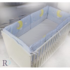 Обиколник за бебешко легло - 100% Силиконова Вата - Baby Blue