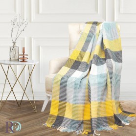 Всесезонно памучно одеяло Madison Park Yellow&Grey 150/200