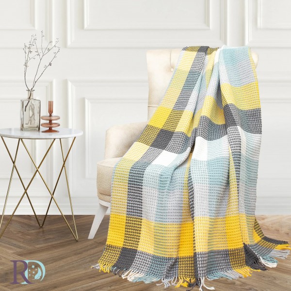 Всесезонно памучно одеяло Madison Park Yellow&Grey 150/200 Всесезонно памучно одеяло Madison Park Yellow&Grey 150/200