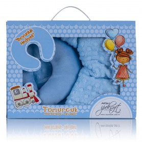 Бебешко одеяло с подарък възглавничка Teal Blue