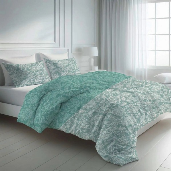 Двойно памучно спално бельо Brenda/Turquoise