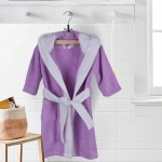 Детски хавлиен халат с качулка Purple&White М