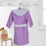 Детски хавлиен халат с качулка Purple&White М