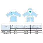 Детски хавлиен халат с качулка Turquoise&White M