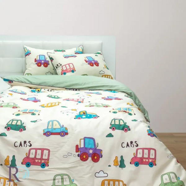 Детски спален комплект от сатениран памук Cars
